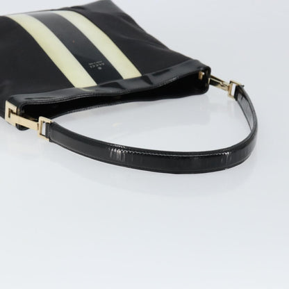 Gucci GUCCI Shoulder Bag Enamel Canvas Black Gold 001 4231 Authentic 121347