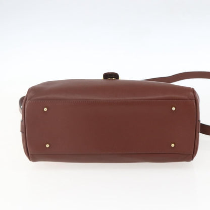 Valentino VALENTINO Hand Bag Leather 2way Brown Gold Authentic hk3311