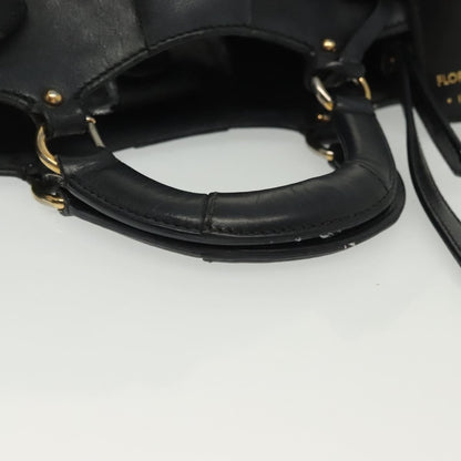 Salvatore Ferragamo Salvatore Ferragamo Gancini Hand Bag Leather 2way Navy Gold Authentic 141427