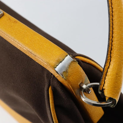 Prada PRADA Hand Bag Canvas Yellow Brown Authentic 154533