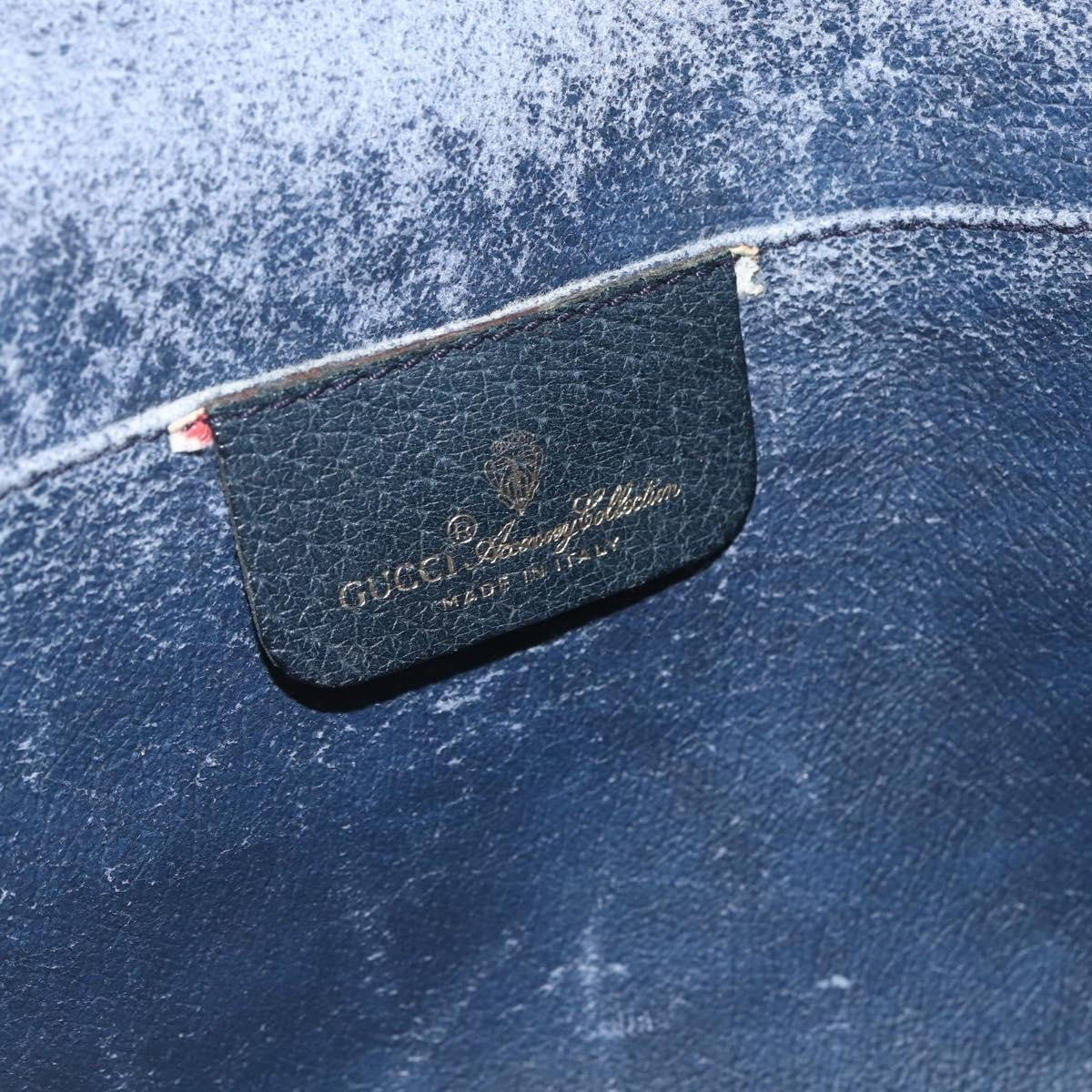 Gucci GUCCI GG Supreme Sherry Line Clutch Bag PVC Navy Gold 89 01 030 Authentic 167905