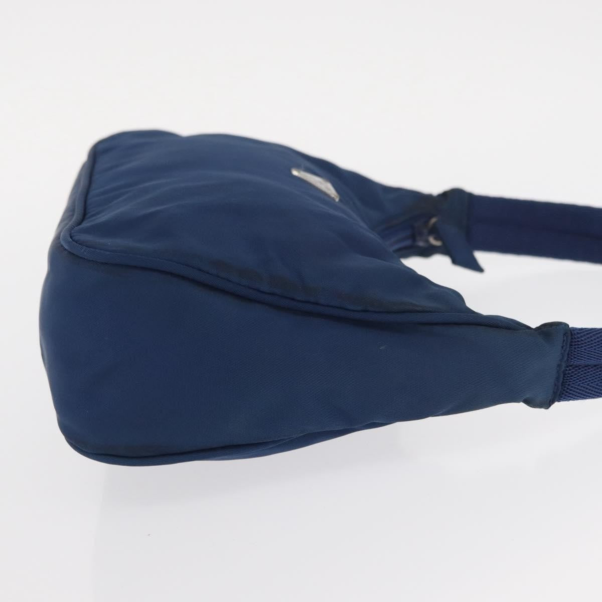 Prada PRADA Hand Bag Nylon Blue Silver Authentic 161409
