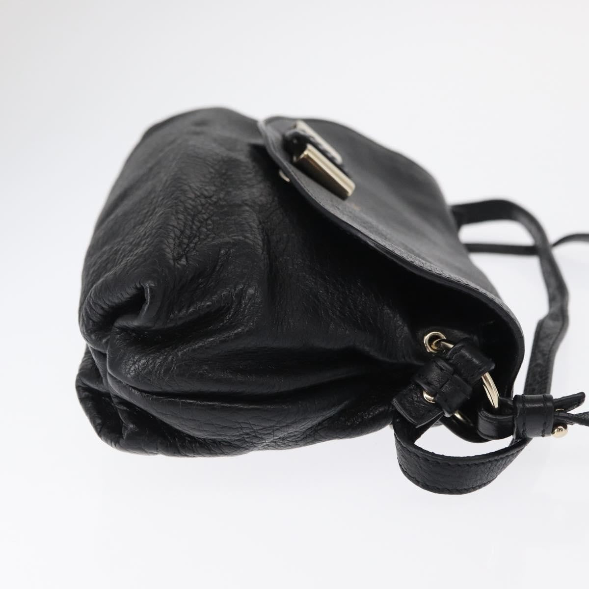 Chloé Chloé Chloe Lily Hand Bag Leather 2way Black Gold Authentic BA8650