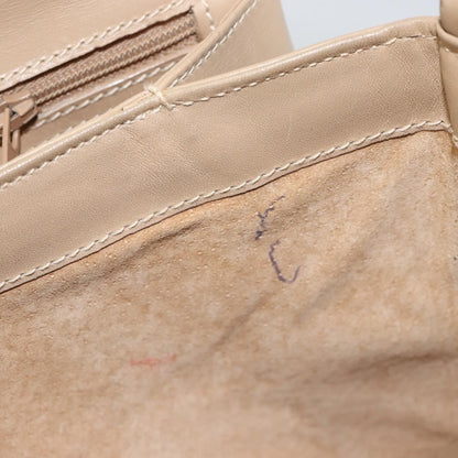 Gucci GUCCI Shoulder Bag Leather Beige Gold Authentic ep11343