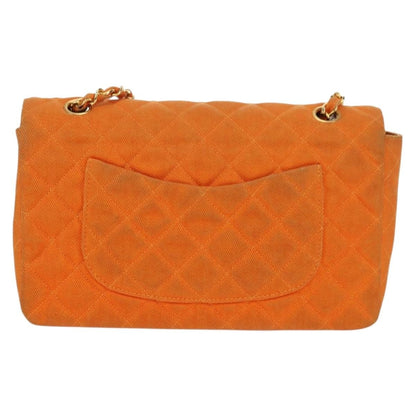 Chanel CHANEL Matelasse 25 Chain Shoulder Bag Corduroy Orange Gold CC Authentic 179800V