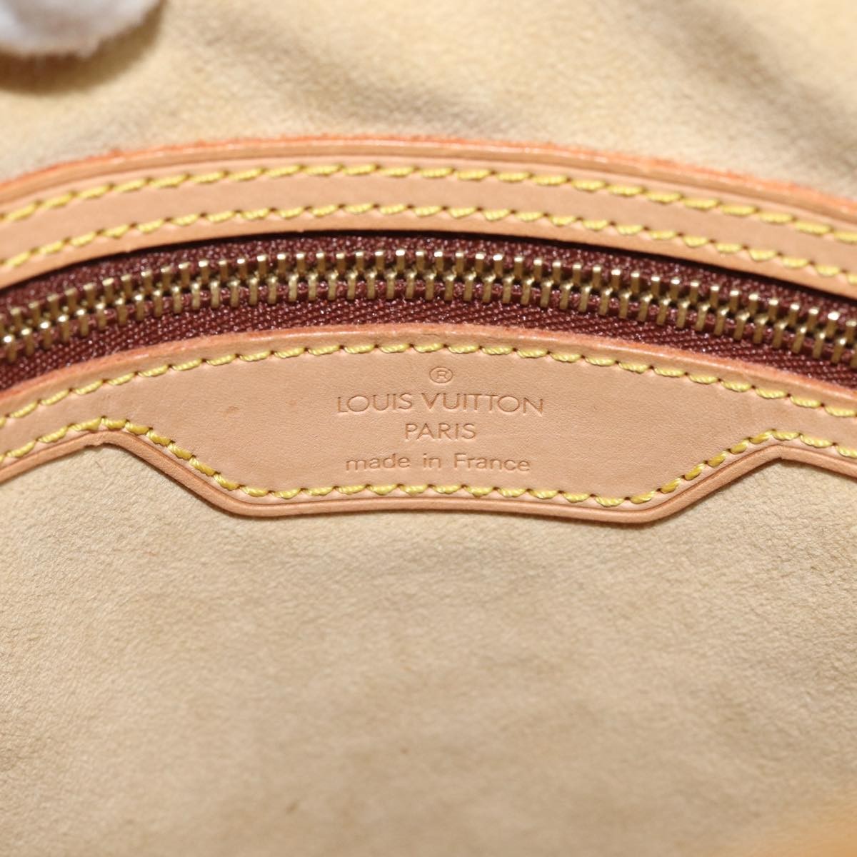 Louis Vuitton LOUIS VUITTON Nomad leather Bucket PM Shoulder Bag Beige M85001 LV Authentic 80351