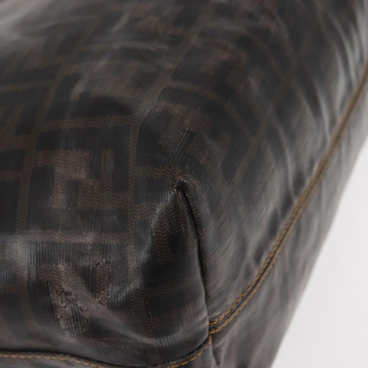 Fendi FENDI Zucca Canvas Tote Bag Coated Canvas Black Brown Authentic ka771