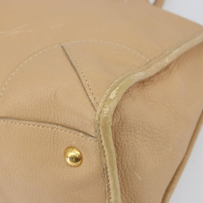 Prada PRADA Hand Bag Leather 2way Beige Gold Authentic ka1190