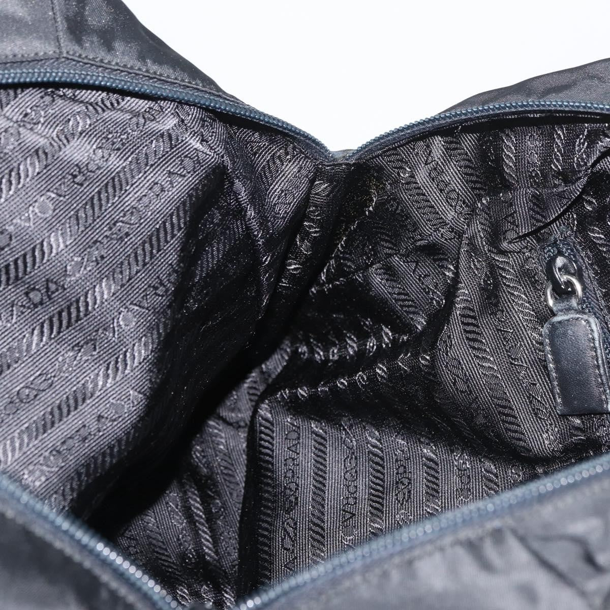 Prada PRADA Tote Bag Nylon Black Silver Authentic 175704