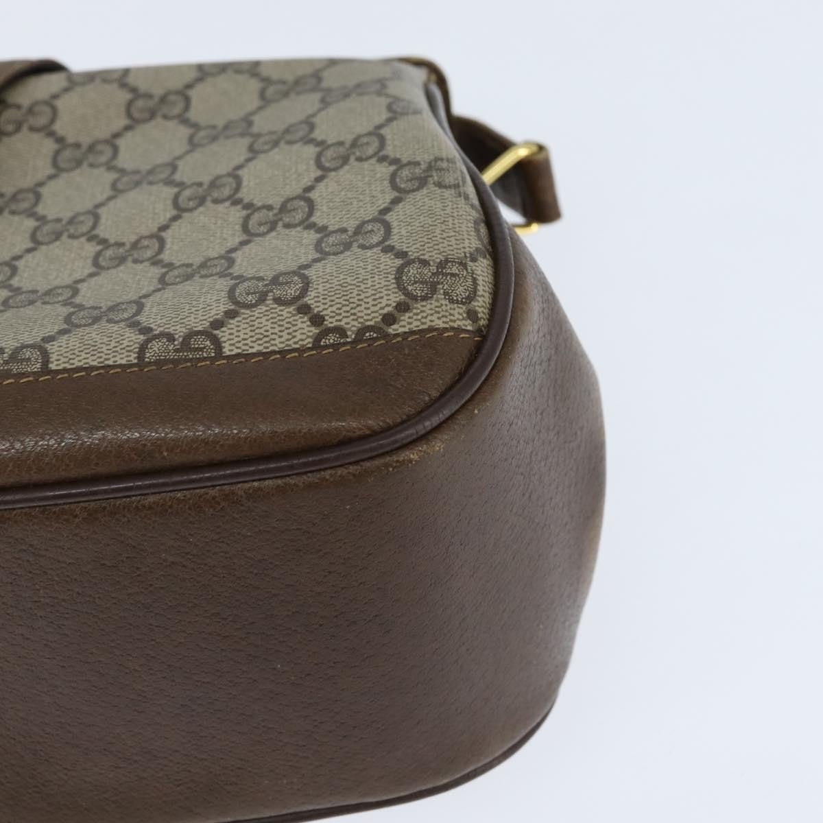 Gucci GUCCI GG Supreme Web Sherry Line Bag PVC Beige Gold 116 02 076 Authentic 148812