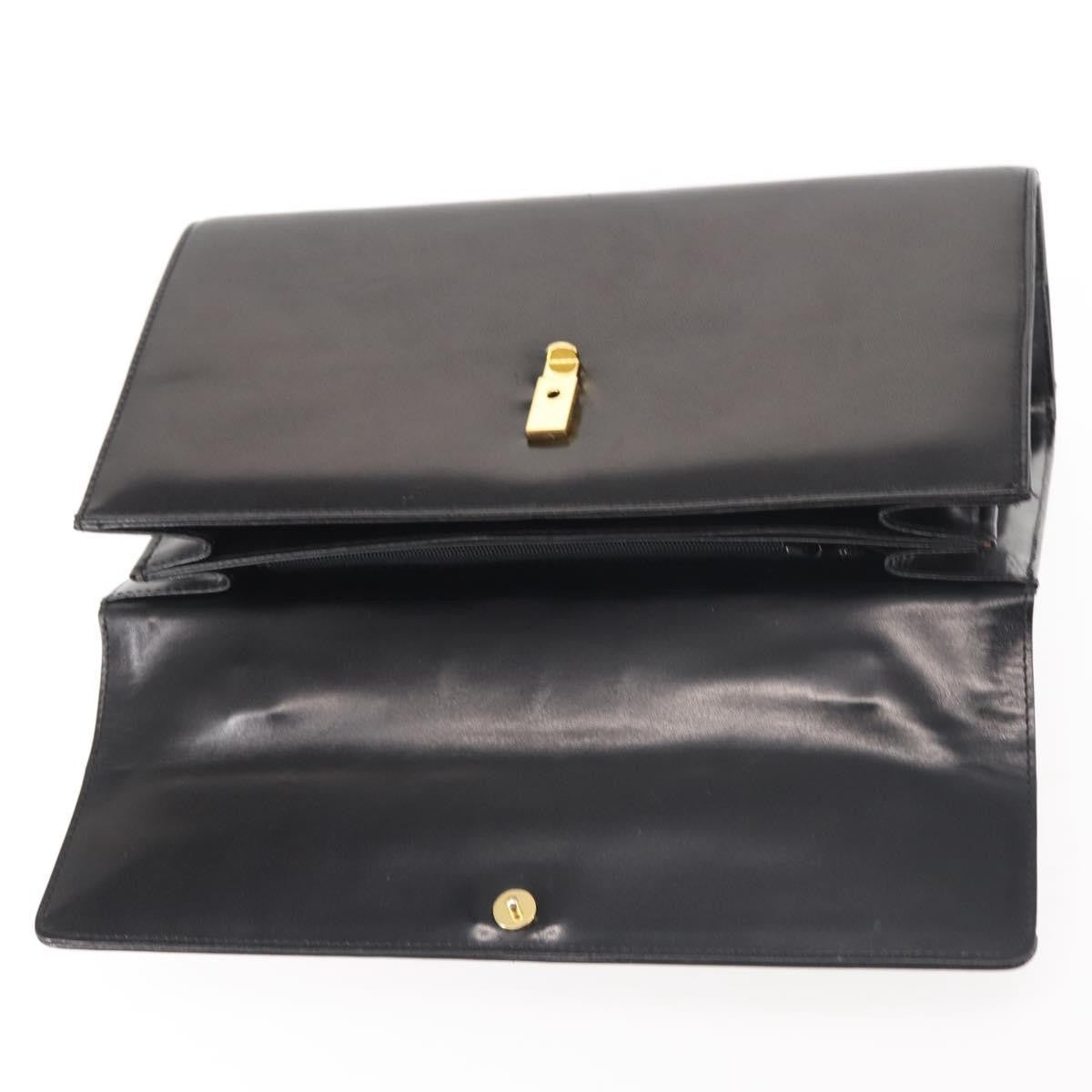 Givenchy GIVENCHY Hand Bag Leather Black Gold Authentic BA6452