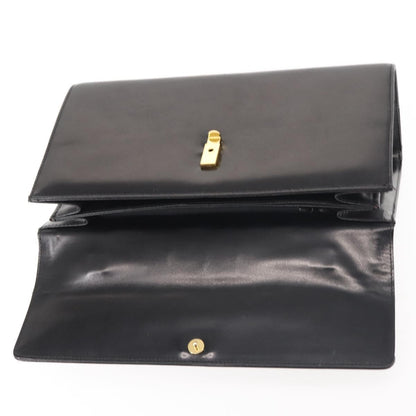 Givenchy GIVENCHY Hand Bag Leather Black Gold Authentic BA6452