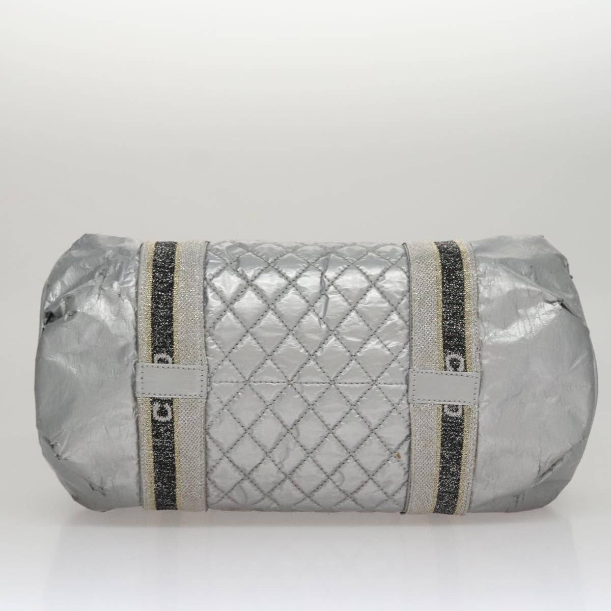 Chanel CHANEL Sports Hand Bag Coated Canvas Silver CC Authentic bs21669