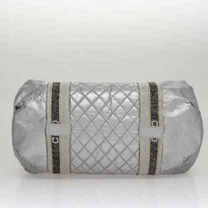 Chanel CHANEL Sports Hand Bag Coated Canvas Silver CC Authentic bs21669