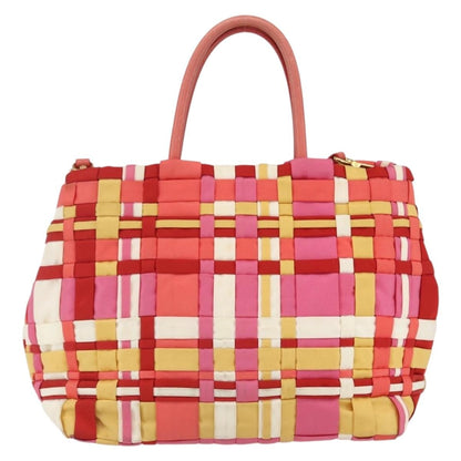 Prada PRADA Hand Bag Nylon 2way Red Gold Authentic 164691