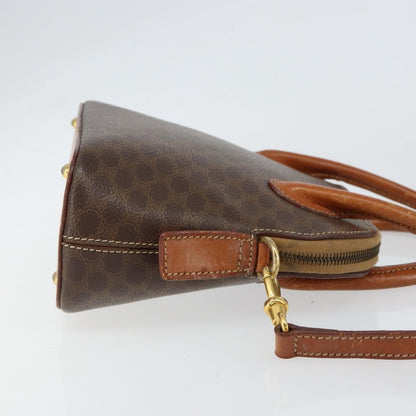 Celine CELINE Macadam Canvas Hand Bag PVC 2way Brown Gold Authentic 151939