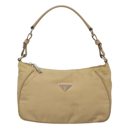 Prada PRADA Shoulder Bag Nylon Beige Silver Authentic 120952