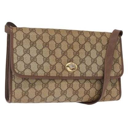 Gucci GUCCI GG Supreme Shoulder Bag PVC Beige Gold 004 115 6197 Authentic 162108