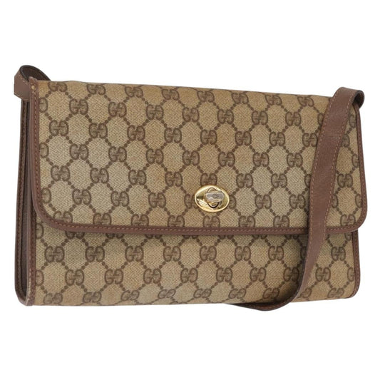 Gucci GUCCI GG Supreme Shoulder Bag PVC Beige Gold 004 115 6197 Authentic 162108