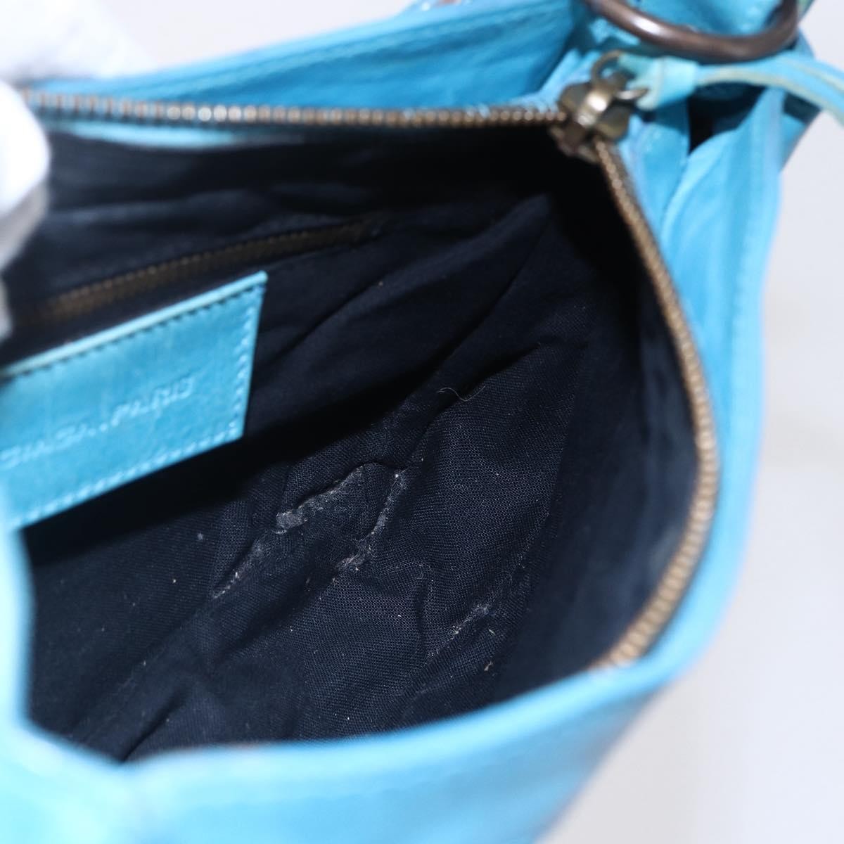 Balenciaga BALENCIAGA The Shoulder Shoulder Bag Leather Blue 138226 Authentic 149200