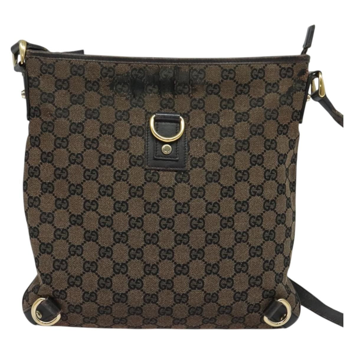 Gucci GUCCI GG Canvas Abbey Shoulder Bag Outlet Brown Gold 272400 Authentic ti3133