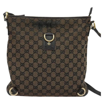 Gucci GUCCI GG Canvas Abbey Shoulder Bag Outlet Brown Gold 272400 Authentic ti3133
