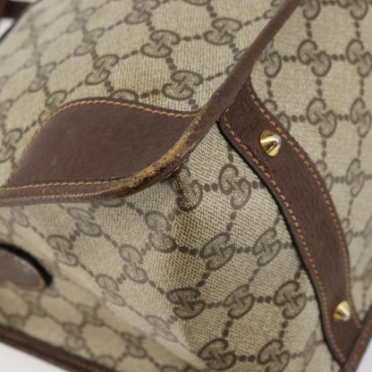 Gucci GUCCI GG Supreme Web Sherry Line Hand Bag PVC 2way Beige Gold Authentic ti3926