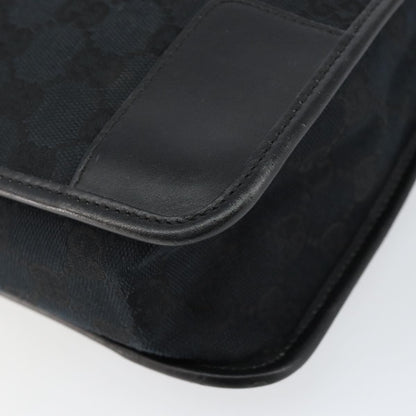 Gucci GUCCI GG Canvas Shoulder Bag Black Silver 001 4205 Authentic 143772