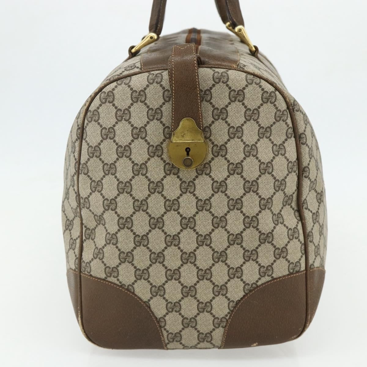 Gucci GUCCI GG Supreme Web Sherry Line Bag PVC Beige Gold 001 25 424 Authentic mr1686