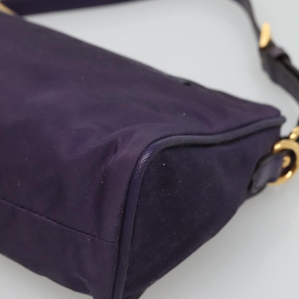 Prada PRADA Shoulder Bag Nylon Purple Gold Authentic 130933
