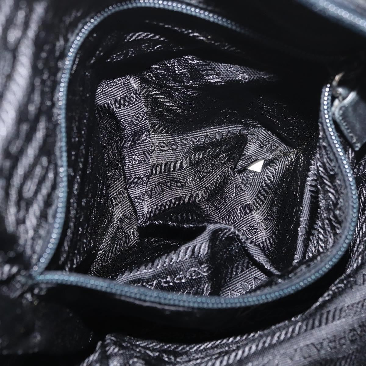 Prada PRADA Tote Bag Nylon Black Silver Authentic 175704