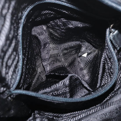Prada PRADA Tote Bag Nylon Black Silver Authentic 175704