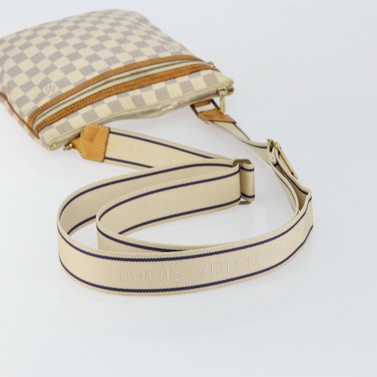 Louis Vuitton LOUIS VUITTON Damier Azur Pochette Bosphore Shoulder Bag N51112 LV Authentic BA7009