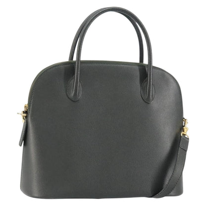 Celine CELINE Hand Bag Leather 2way Green Gold Authentic 161118
