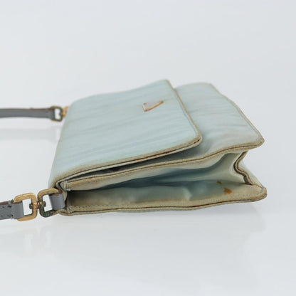 Prada PRADA Shoulder Bag Nylon Light Blue Gold Authentic 143505