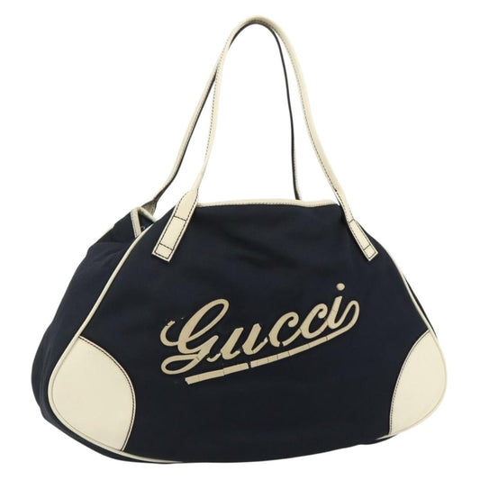 Gucci GUCCI Tote Bag Canvas Gold Navy 169949 Authentic bs34912