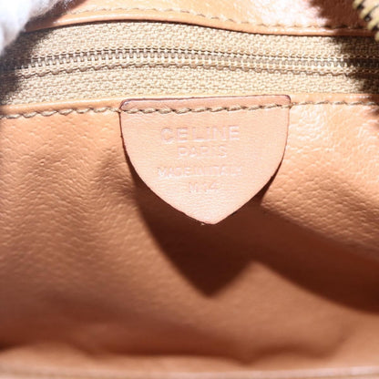 Celine CELINE Macadam Canvas Mini Hand Bag PVC Leather Brown Gold Authentic mr1952