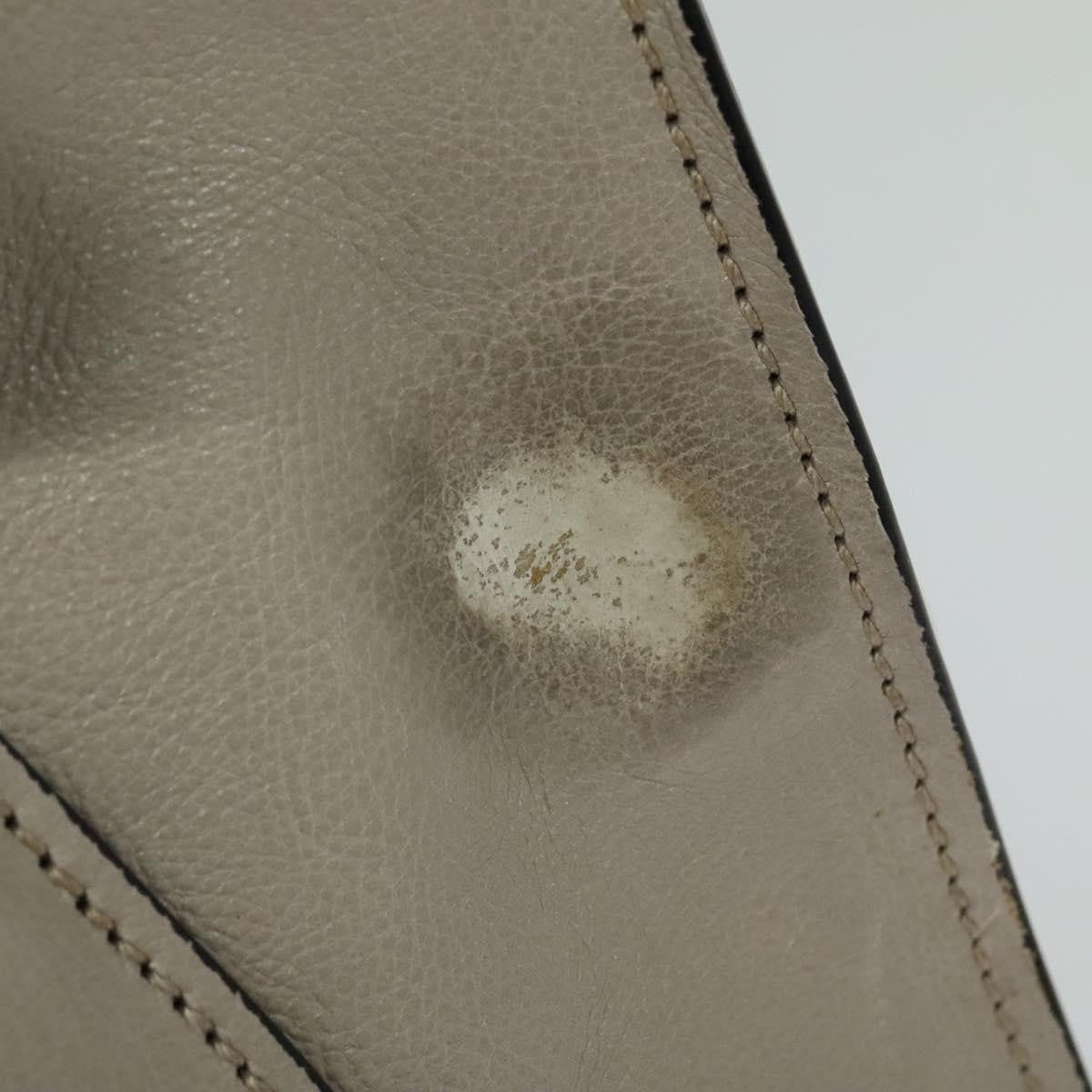 Prada PRADA Hand Bag Leather 2way Beige Silver Authentic am7940