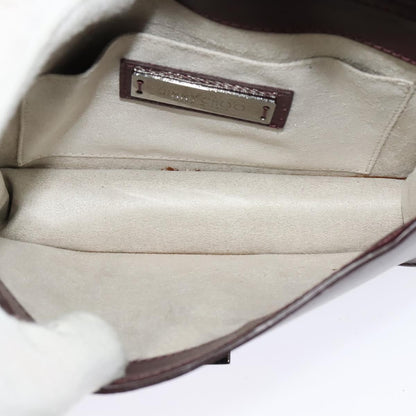 Jimmy Choo Jimmy Choo Hand Bag Leather Bordeaux Silver Authentic BA5034