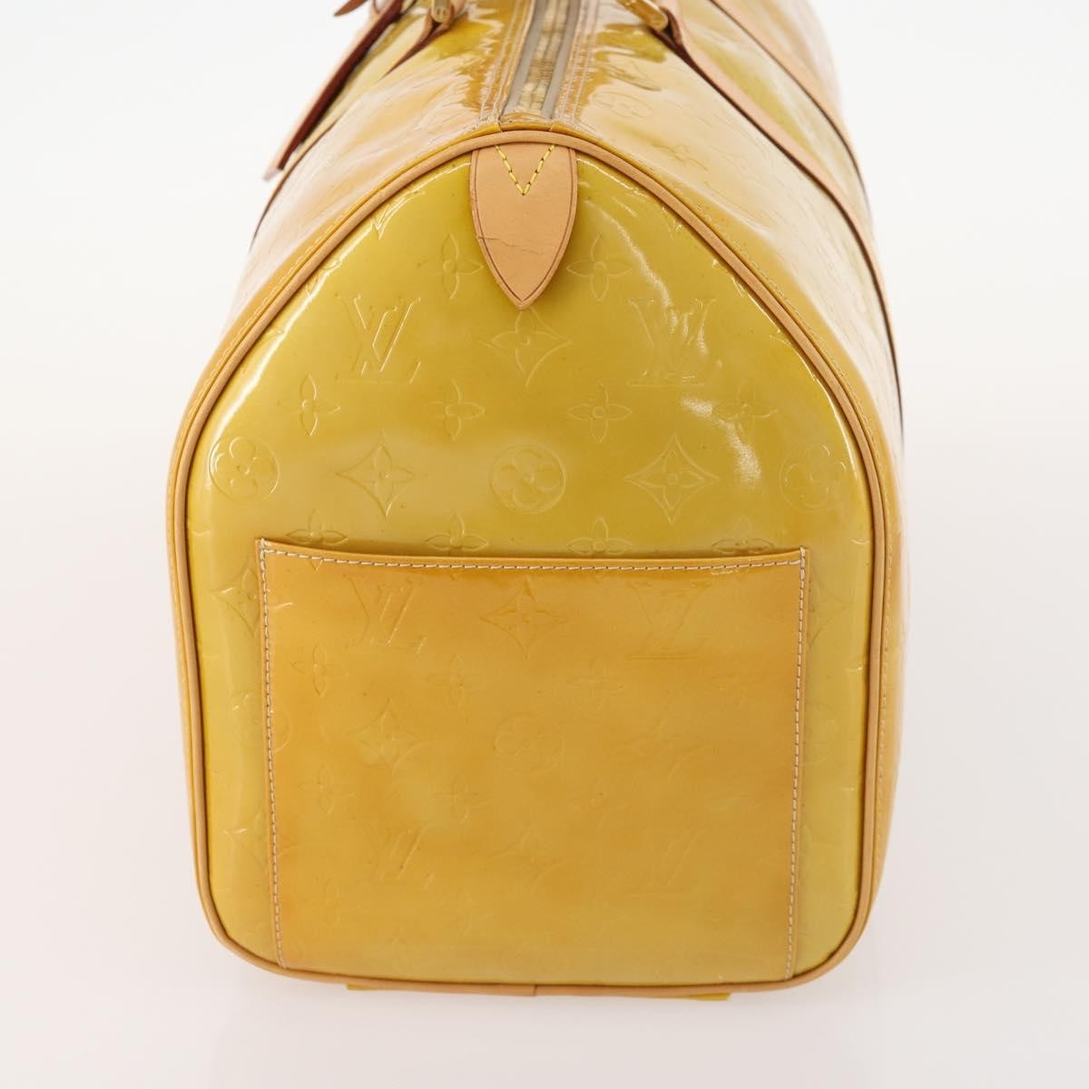 Louis Vuitton LOUIS VUITTON Monogram Vernis Mercer Boston Bag Beige M91000 LV Authentic ARZ413