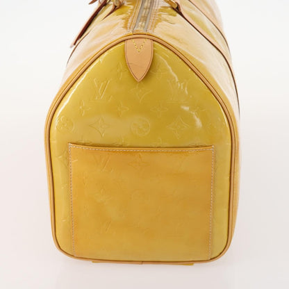 Louis Vuitton LOUIS VUITTON Monogram Vernis Mercer Boston Bag Beige M91000 LV Authentic ARZ413