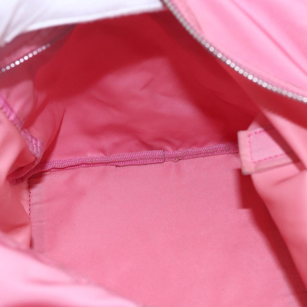 Prada PRADA Hand Bag Nylon Pink Silver Authentic 155083