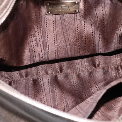Salvatore Ferragamo Salvatore Ferragamo Gancini Hand Bag Leather 2way Beige Gold Authentic BA5964