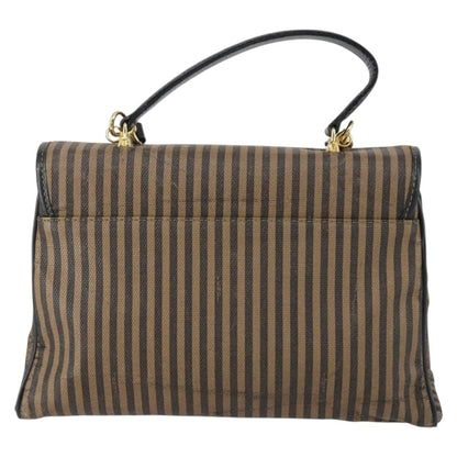 Fendi FENDI Pecan Canvas Hand Bag 2way Black Brown Authentic mr1555