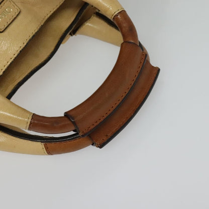 Chloé Chloé Chloe Etel Hand Bag Leather 2way Beige Gold Authentic am9018