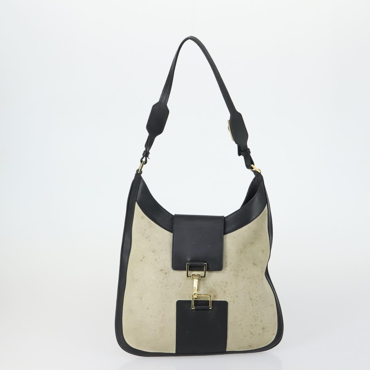 Gucci GUCCI GG Canvas Shoulder Bag Leather 6 Set Beige Black Navy Authentic fm4975