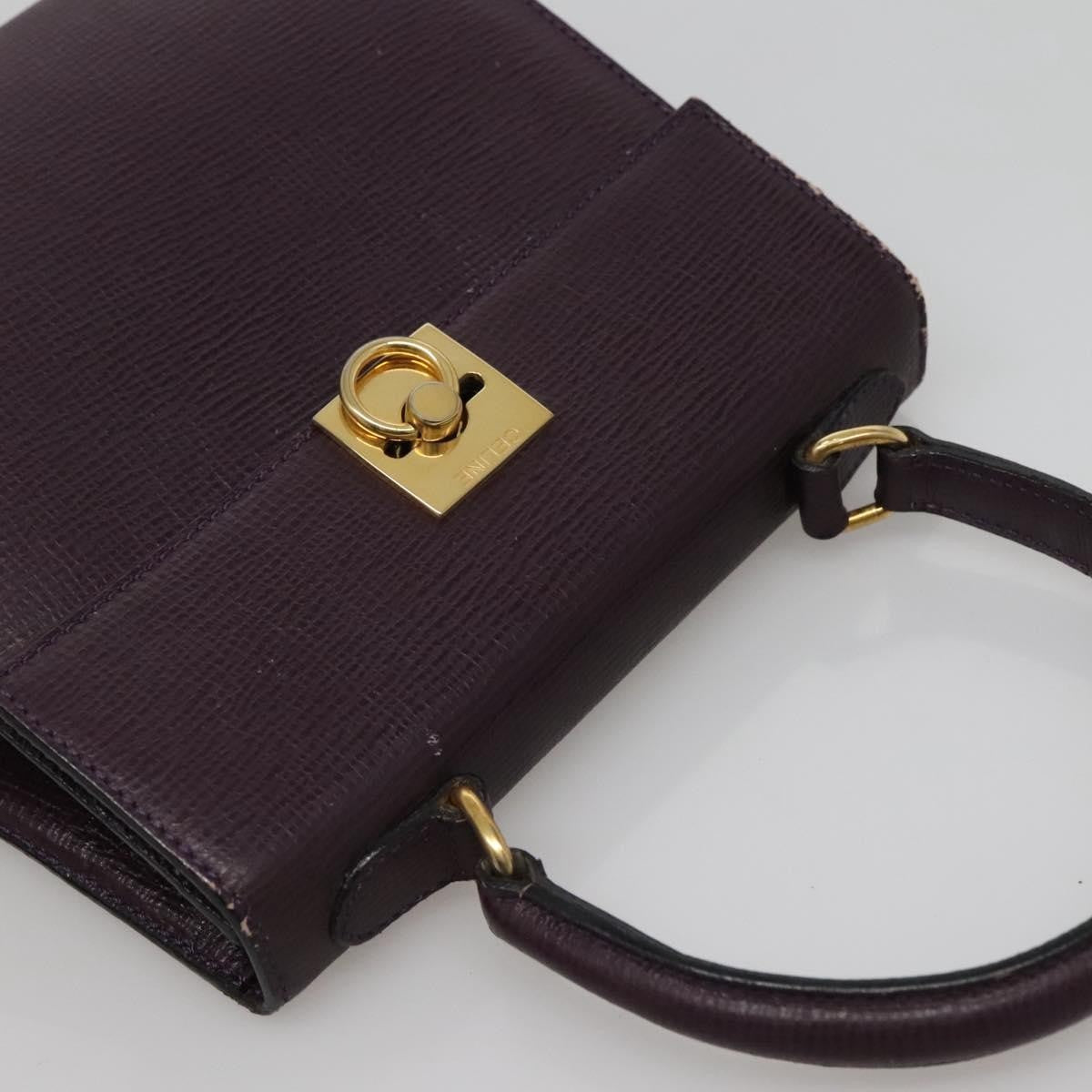 Celine CELINE Hand Bag Leather Purple Authentic 114282