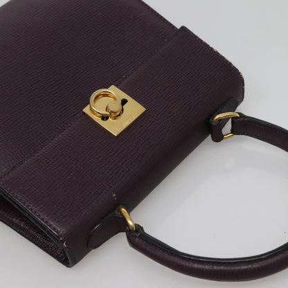 Celine CELINE Hand Bag Leather Purple Authentic 114282