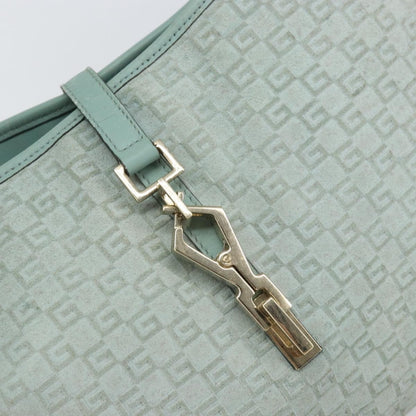 Gucci GUCCI Shoulder Bag Suede Light Blue Gold 001 4057 Authentic ep12851