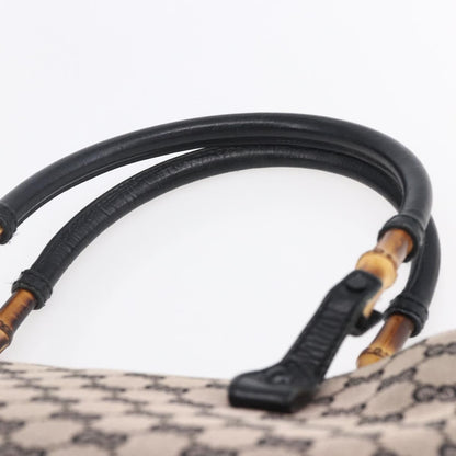 Gucci GUCCI GG Canvas Bamboo Tote Bag Navy 112526 Authentic 154654